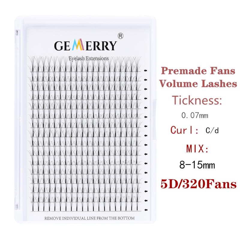 

Russian 16Lines Premade Volume Fans Eyelash Extension For Makeup Lashes Ready-Made Bunches Clusters Artificial Lash Faux Mink