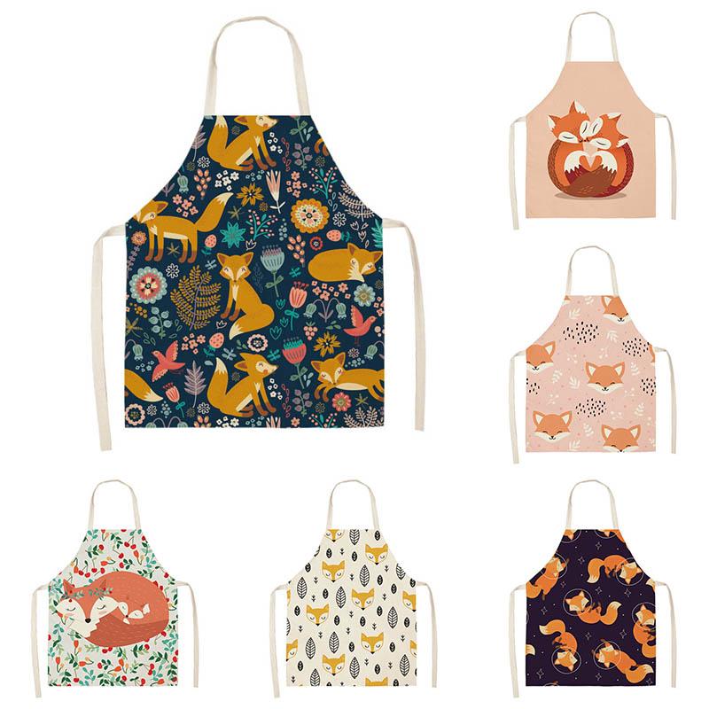 

1Pcs European Style Aprons Waterproof Design Waterproof for Housework Kitchen Anti-fouling Cartoon Cotton Linen Apron