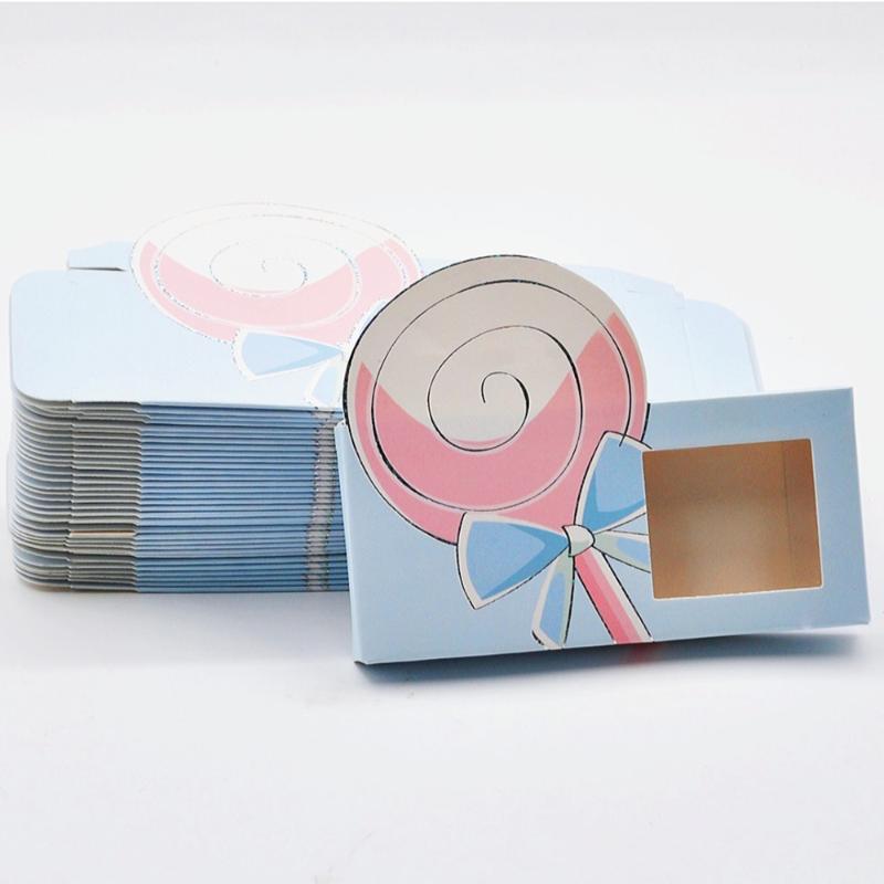 

Wholesale 50/pack Packing box for eyelash blank eyelashes package Blue paper box 25mm Mink Eyelashes packing makeup Supplies