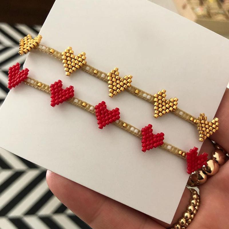 

Go2Boho Miyuki Bracelet for Women Heart Jewelry 2021 Fashion Beaded Jewellery Bohemian Friendship Couple Bracelets for Girl Gift