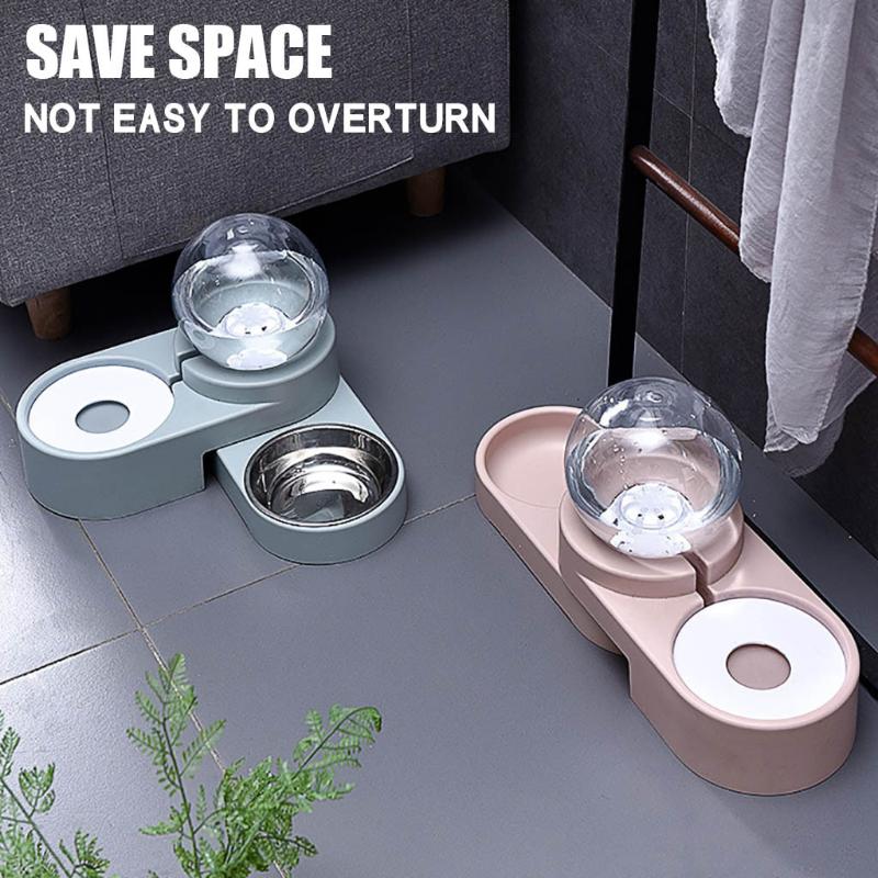 

Non-Wet Mouth Bowl For Pet Cat And Dog Double Bowl Automatic Water Feeder Cat Bowls