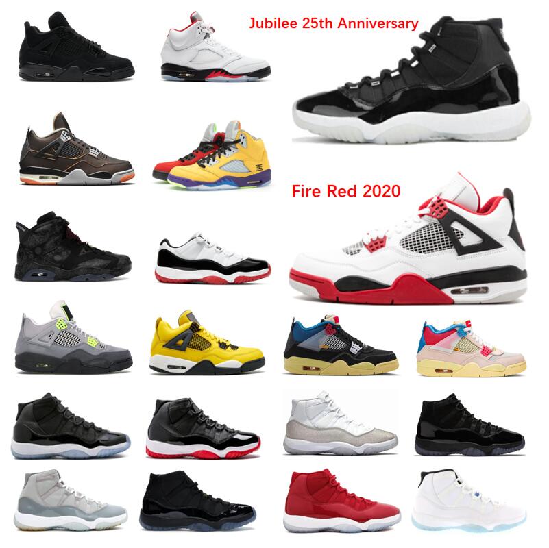 

2021 Jubilee 25th Anniversary 11 Basketball Shoes Space Jam Concord 45 4S Black Cat Fire Red 2020 White Cement Cool Grey Sneaker Trainer