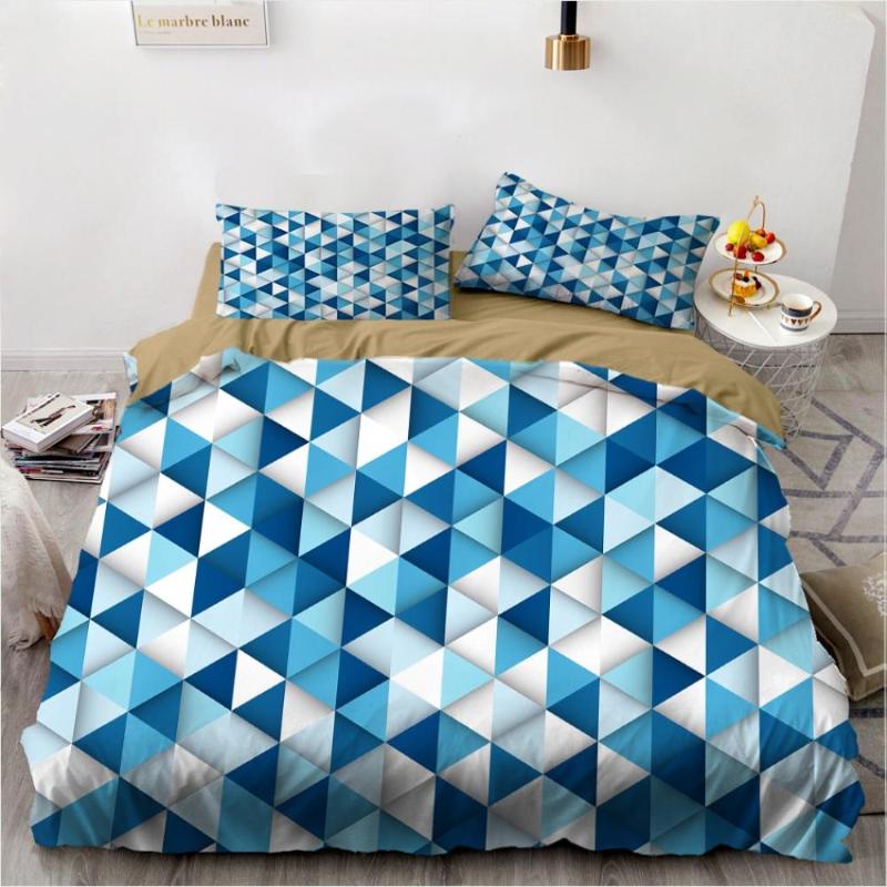 

Bedding Set Quilt Cover Duvet Sets King Queen Double Single Full Size Comforter Covers Colorful Geometric Bed Linens, As picture