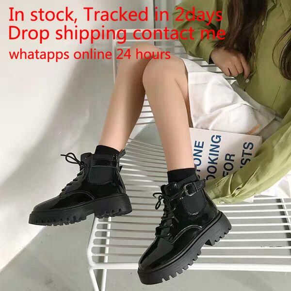 

Short Boots Women's Autumn Single Shoes British Wind Boots Girls 2020 Autumn All-match The Same Motorcycle Black, Black 1with plush