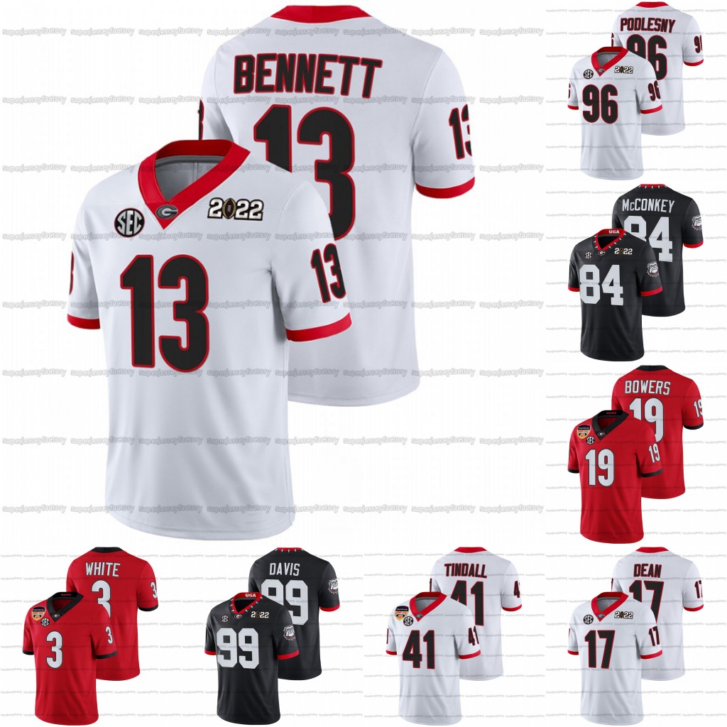 

Custom Georgia Bulldogs Jersey 2021 Orange Bowl College Football Stetson Bennett Brock Bowers Zamir White Reed Channing Tindall Kearis Jackson Brenton Cox Swift, White women 2022 patch