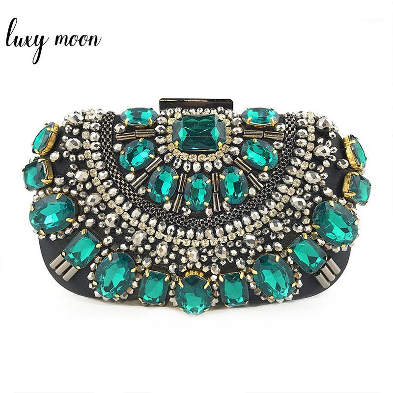 

Green Clutch Purse Women's Wedding Bag Crystal Evening Clutch Bags Rhinestone Beaded Party Handbags Bridal Purse ZD13701, Black