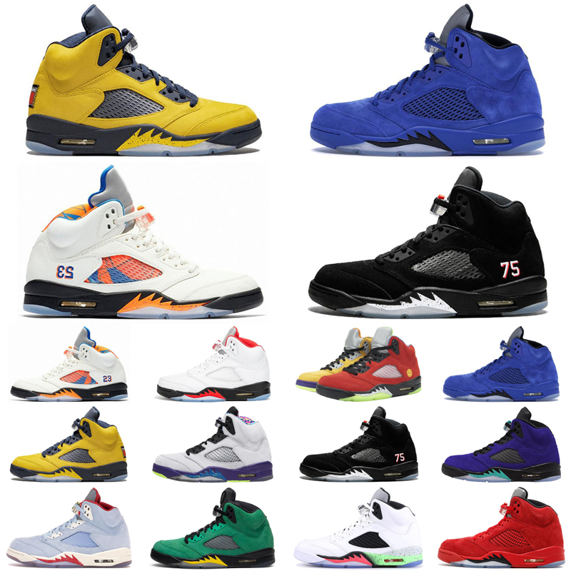 

hotsale jumpman 5 5s men basketball shoes What The Alternate Bel Fire Red Black athletic mens trainers sports sneakers size 7-13, White;red