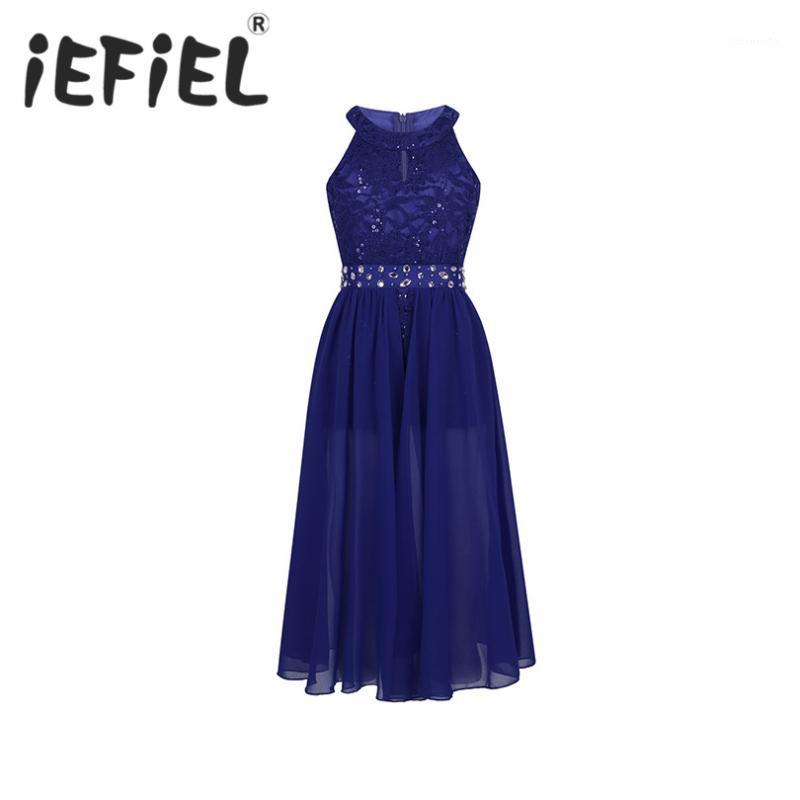 

iEFiEL Children Kids Girls Sleeveless Floral Lace Rhinestone Maxi Summer Princess Dress for Pageant School Dance Birthday Party1, Black