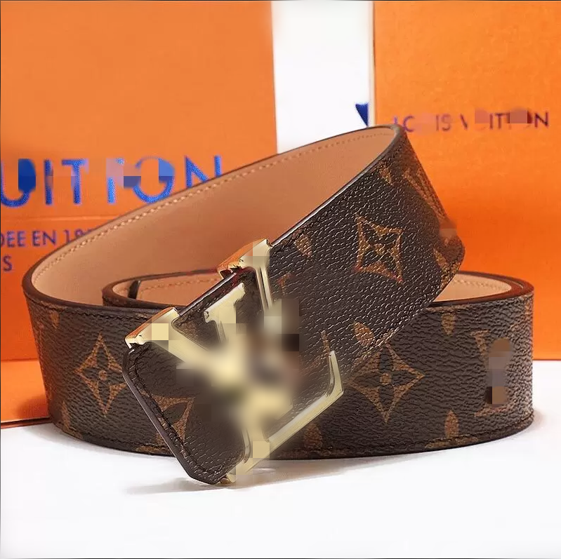 

Highly Quality Men's luxurys belt business casual fashion classic print Designers Belts M9608 Womens Fashion Designer Belt with Sliver Black Golden Belt buckle, With box