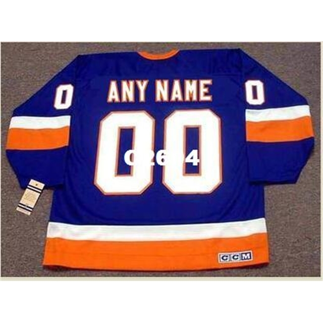 

Men #00 NEW YORK ISLANDERS 1980's CCM Away Customized "Any Name & Number(s)" Hockey Jersey or custom any name or number retro Jersey, White