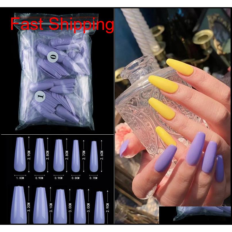 

Professional 500Pc Coffin Long Ballerina/Stiletto Nail Tips Full Cover Diy False Nail Acrylic Press On Fake Nails Salon Manicure E6Mwh Rstkp, Red;gold