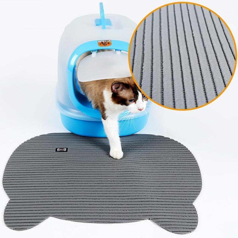

Waterproof Cat Litter Mat Puppy Kitty Dish Feeding Bowl Placemat Shape Pad Easy Cleaning Pet Supplies Grey Brown1