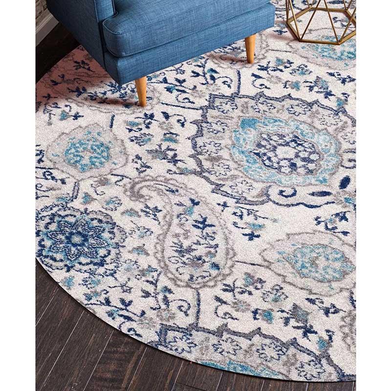 

Round Home Textile Decor Rug Bedside Hanging Basket Table Mats Area Persian Carpet for Living Room Bedroom, 02