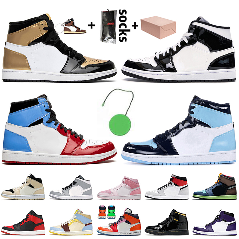 

Top Fashion With Box Jumpman 1 1s Women Mens Basketball Shoes Black God Twist Fearless UNC Obsidian Barely Orange Trainers Sneakers, #9 high og light smoke grey 36-46