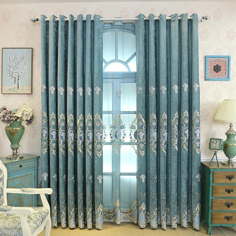 

European Modern Embroidery Window Curtains for Living Room Factory Floral Blackout Curtain Luxury Fabric Tulle Curtains S189&30, White solid tulle
