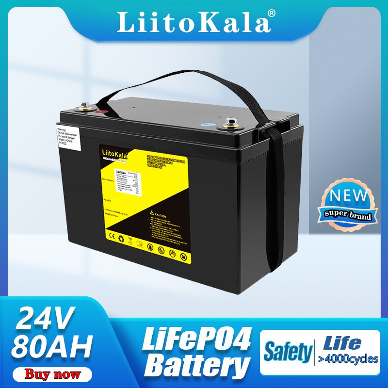 

LiitoKala 24V 80Ah 70Ah lifepo4 battery pack Power Batteries For 8S 29.2V RV Campers Golf Cart Off-Road Off-grid Solar Wind