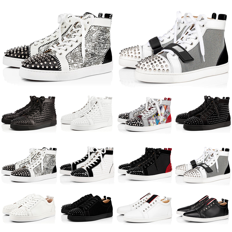 

High Quality Men Women Designer Platform Shoes Studded Spikes Flats Sneakers Red Bottom Party Lovers Genuine Leather Fashion Sneaker, #38