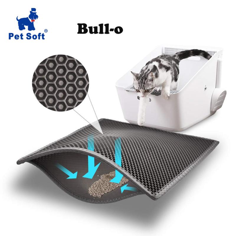 

Pet Soft Cat Litter Mat Litter Trapping Mat Honeycomb Double Layer Design Waterproof Urine Proof Trapper For Boxes