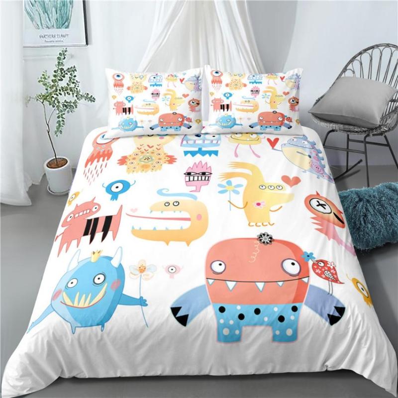

Cartoon Printing Little Elf Children Girls Boy/kids Bedding Set Duvet Cover 2/3 Set Pillowcase Bed Cover Bedclothes No Sheet, As picture