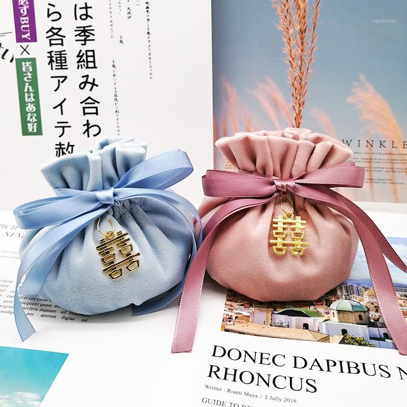 

New Coloful Velvet Pouches Jewelry Packaging Display Drawstring Packing Gift Bags & Pouches Wedding Candy Boxes Cases Pouch1