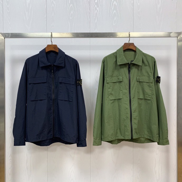 

21SS Spring Compass Badge Sleeve Patched Women Men Pocket Jacket Coat Men Streetwear Turn Down Collars Jacket Windbreaker 02261, Black;brown