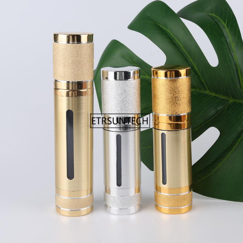 

100pcs 30ml 50ml Top Glittering Gold Silver Empty Vacuum Pump Travel Bottles Airless Makeup Skin Care Containers Packaging F3028