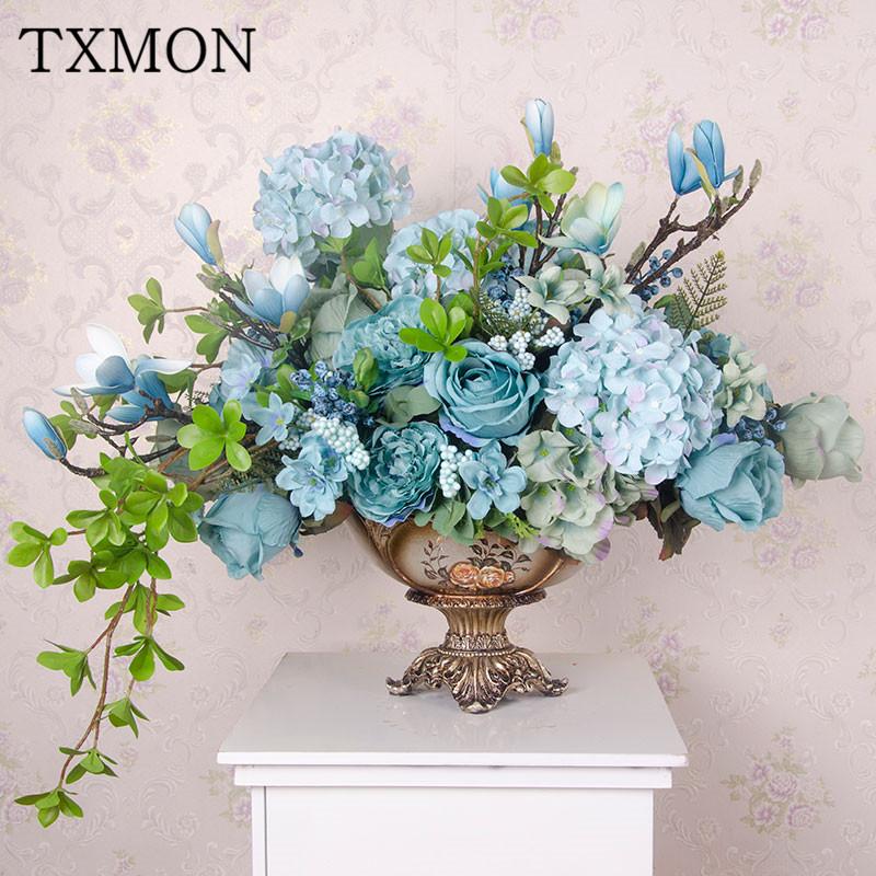 

Wedding props simulation silk flower (with vase) hotel table decoration wedding signboard pre-function area desktop decorations, 002