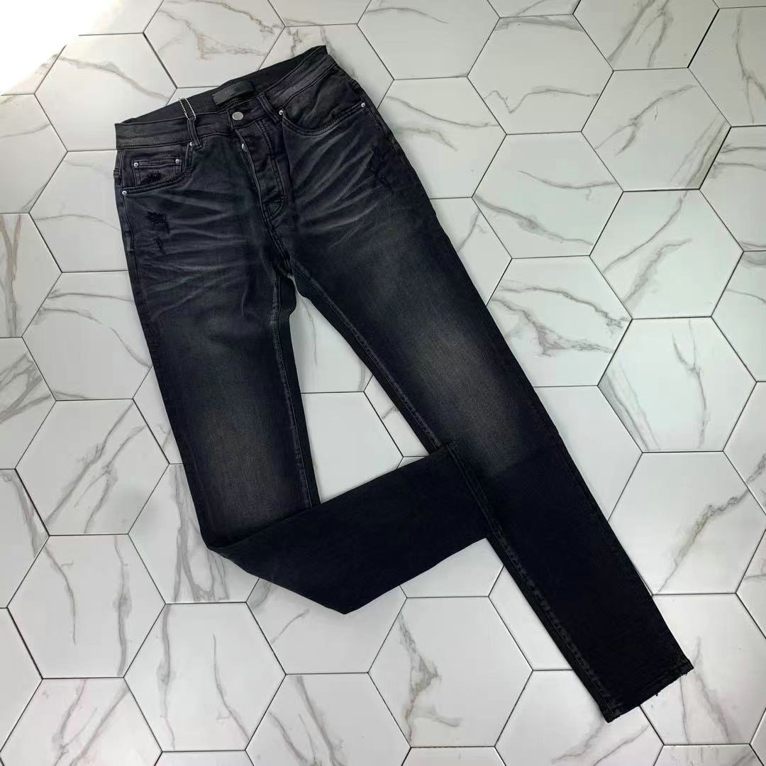 

HM888 High quality Mens jeans Distressed Motorcycle biker jean Rock Skinny Slim Ripped hole stripe Fashionable snake embroidery Denim pants, Gray