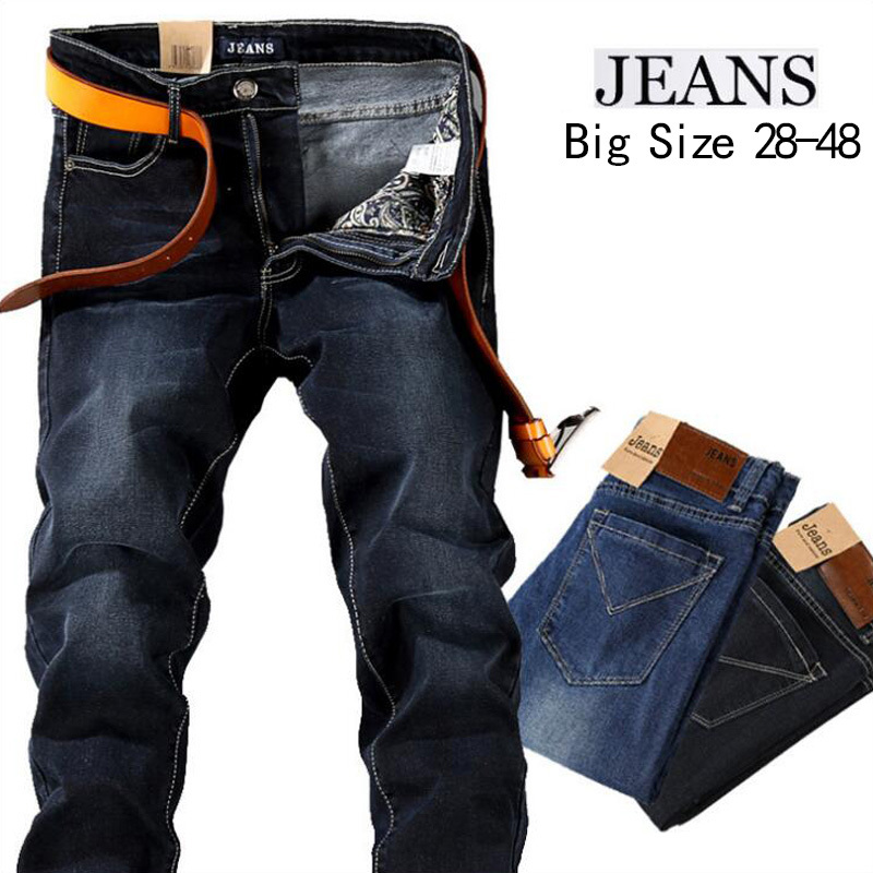 

2021 New Plus Size 42 44 46 Elastic Mode Classic Straight Cotton Great Men's Simple Breeze Pants Xhna, Blue
