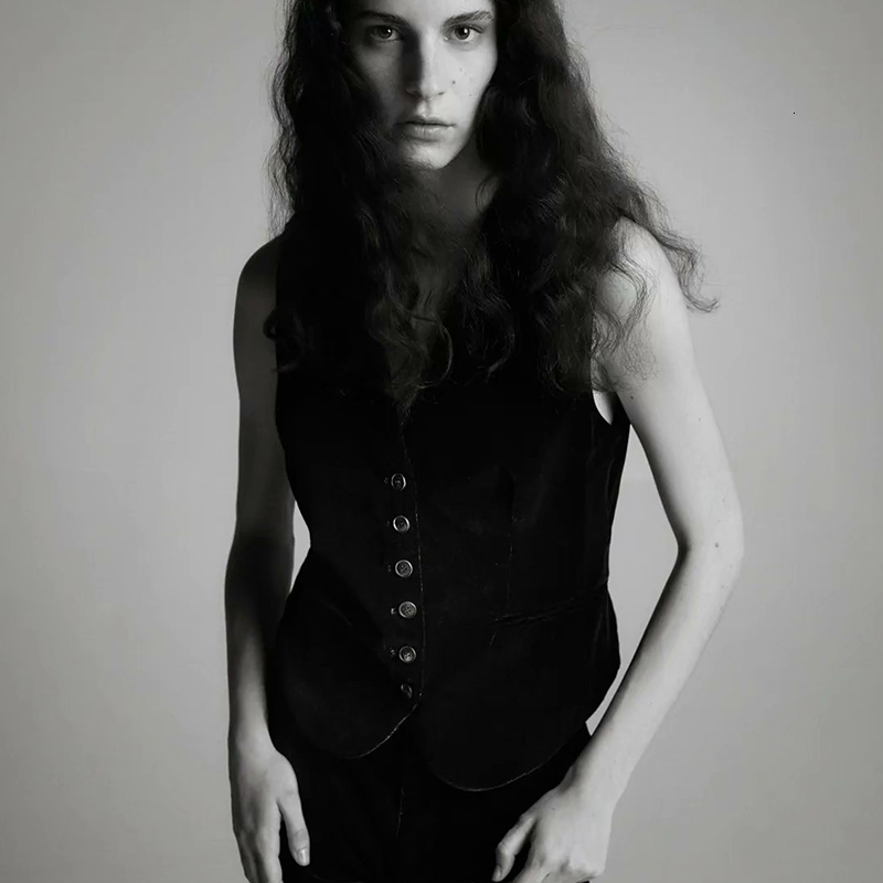 

2021 New Autumn Winter Women Veet Blazers Vest Solid Sleeveless Causal Suit Office Lady Jackets Elegant Single-breasted Outfits H1d5, Picture