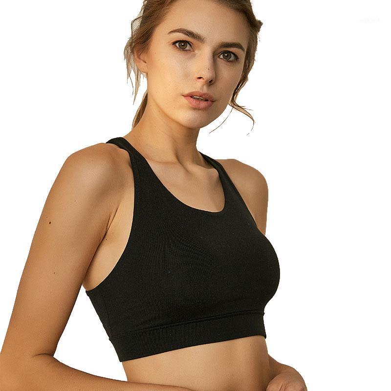 

Women Fitness Gym Push Up Sports Bra Sexy Back Brassiere Yoga Running Jogger Sport Bras1, Beige