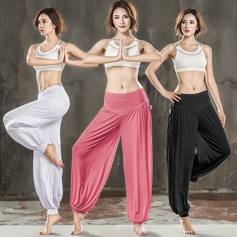 

Gymnastic Lantern Shaping Legs Loose White Outer Wear Dance Pants Wide Pants Yoga Women' Athletic Yoga Thin