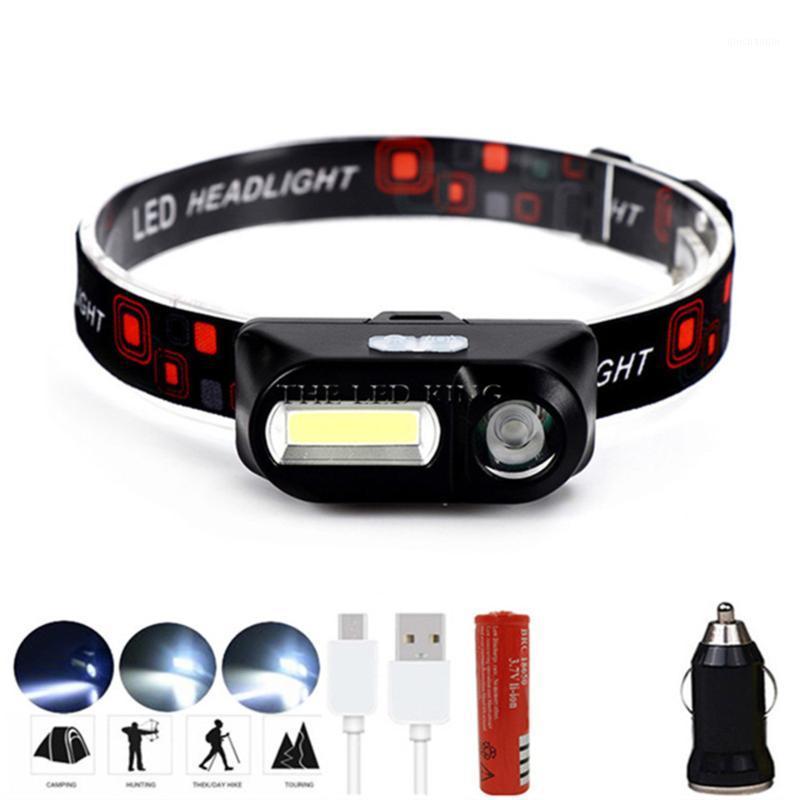 

5800LM MINI T6+COB LED Headlight Headlamp Head Lamp USB Rechargeable 18650 Torches Camping Hiking Night Fishing Light1