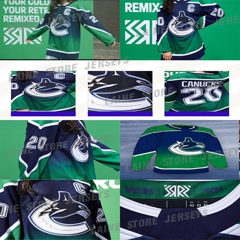 

Vancouver Canucks 2020-21 Reverse Retro Jersey 43 Quinn Hughes 40 Elias Pettersson 53 Bo Horvat 88 Nate Schmidt Hockey Jerseys, Green