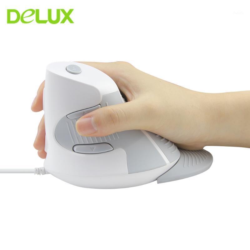 

Delux M618 Ergonomic Vertical Mouse Wired Gaming Computer Mice 800/1200/1600DPI USB Optical 6 Buttons White Mause For Laptop PC1