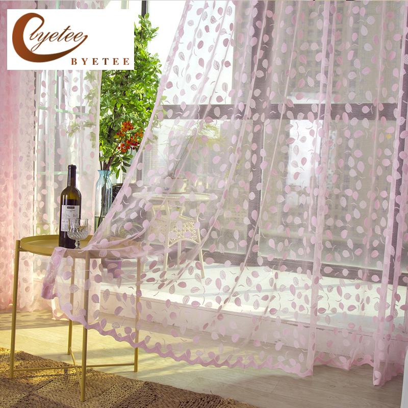 

byetee] Curtain Jacquard Window Curtain Tulle Sheer Kitchen Door Organza Luxury Curtains For Bedroom Living Room Yarn Drapes