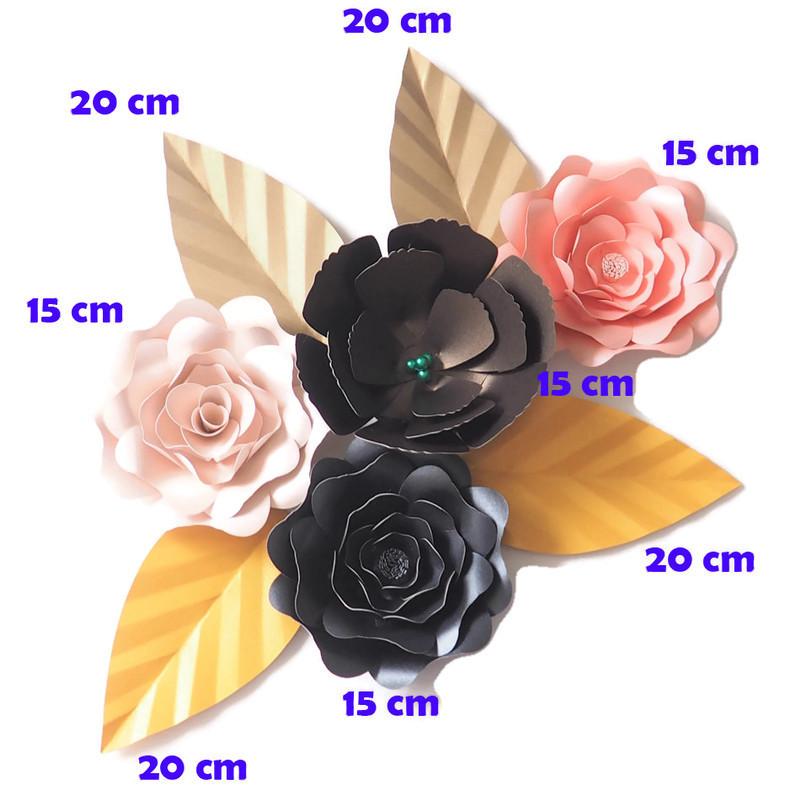 

DIY Artificial Flowers Fleurs Artificielles Backdrop Giant Paper Flowers 4PCS Paper Leave 4PCS Wedding Party Decor Baby Shower, Custom color