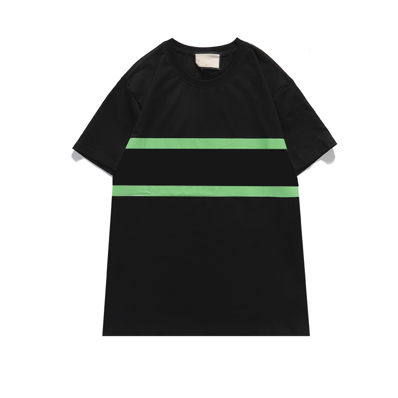 

Mens Fashion T-shirt Striped Pattern Letter Printing Classic Stitching Striped Polos Round Neck Breathable Tees Mens and Womens T-shirt, White;black