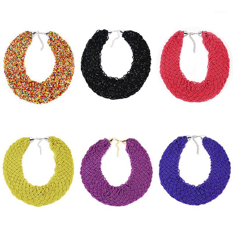 

Chokers Luxury Boho Ethnic Exaggerated Handmade Strand Beads Necklace Bohemian Maxi Big Wide Choker Necklaces Collar Women Jewelry1