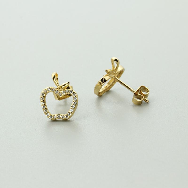 

2020 New Summer Hot Gold Filled CZ Fruit Charm Hoop Creative Fruits Earrings Girl's Cute Small Earringk Jewelry