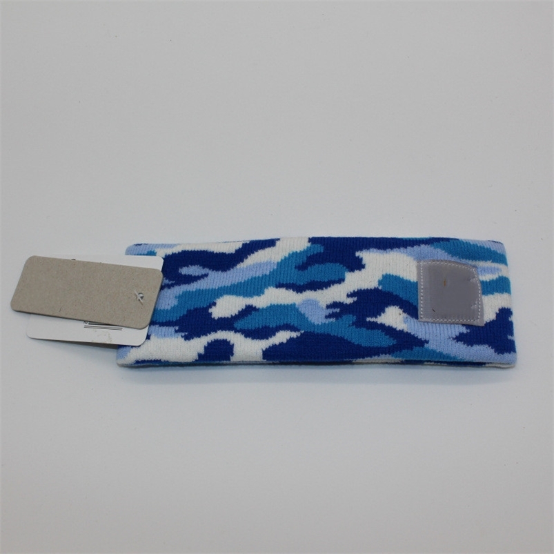 

Jacquard knit winter Headband Earwarmer Unisex hair band designer camouflage Head bands headWrap turban animal texture plaid stripe woolsports hair wraps GW4XF5H, Blue camo
