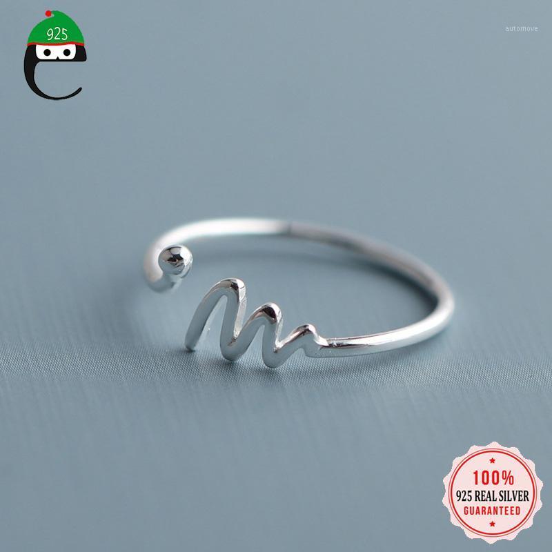 

ElfoPlataSi 100% 925 Real Sterling Silver Fashion Waves Cocktail Opening Ring Sizable 5 6 7 Teen Girls Kids Xmas Gift XY10071