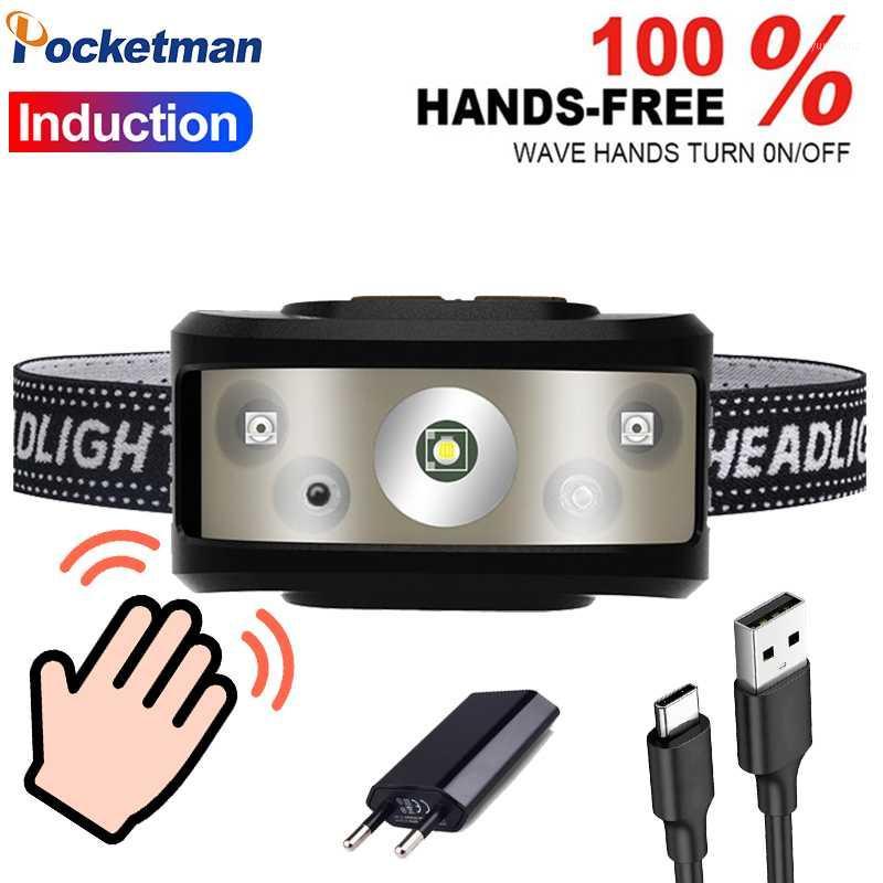 

Super Powerful Headlamp 8000 Lumens USB Rechargeable Headlight Waterproof Head Lights Motion Sensor For Camping Household1