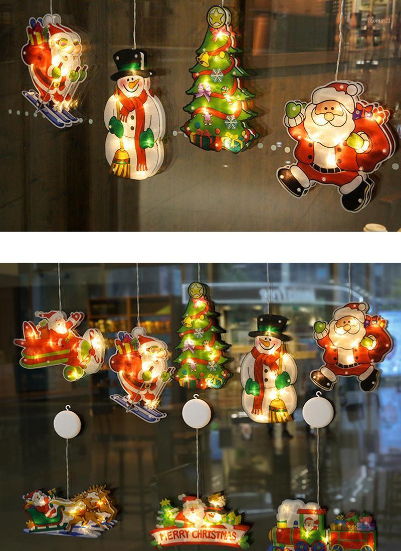 

Christmas Decorative Santa Claus Led Suction Cup Window Hanging Lights Atmosphere Scene Decor Festive decor Lights Party1