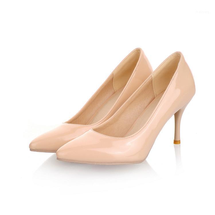 

Big Size Pointed and shallow single shoes ladies high heels women shoes woman pumps1, Beige