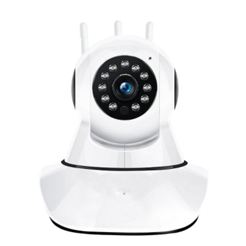 

WiFi Camera 1080P HD Home Safety Camera 3 Antenna Wireless Enhanced o Night Vision ligent CCTV Camera,EU PLUG, White