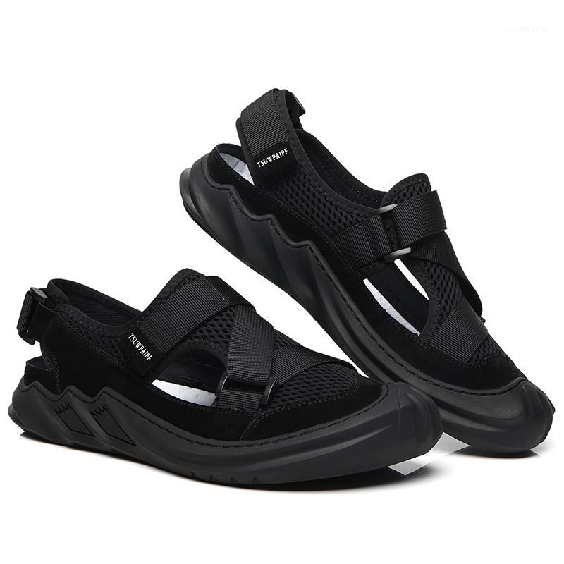 

sandals sandalia para for sport shoes hombre 2020 sandel mens zandalias ete sandali sandalsslippers work leather roman heren de1, Black