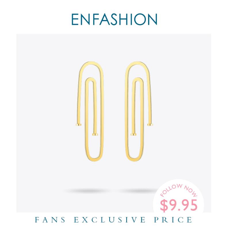 

Enfashion Jewelry Geometric Long Pipe Dangle Earrings Gold color Stainless steel Long Drop Earrings For Women Earings EB171031
