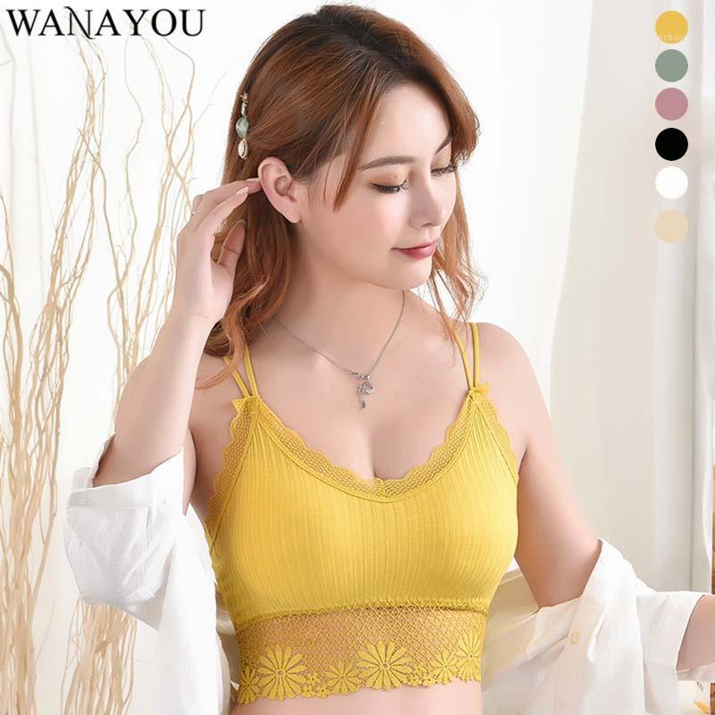 

WANAYOU Lace Cross Back Sports Bra,Cotton Gathered Gym Bra,Breathable Elastic Women's Running Bra,6Colors Seamless Yoga Bra1, Green
