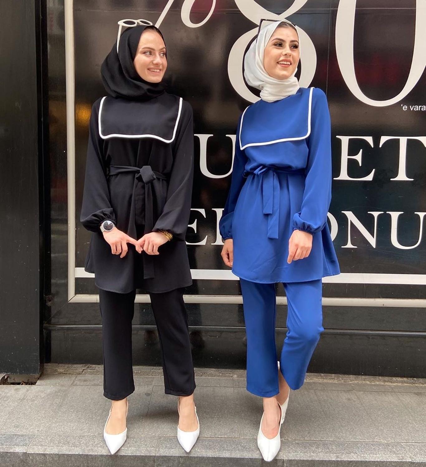 

2 joint pieces of dubai hit color tops + pantyhose female kaftan Oman Muslim Turkic hijab dress ramadan ropa f1697, Only black scarf